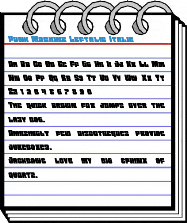 Funk Machine Leftalic Italic Font