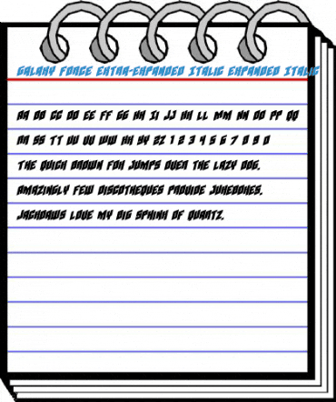 Galaxy Force Extra-Expanded Italic Expanded Italic Font