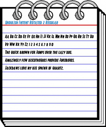 Ghoulish Intent Rotated 2 Regular Font