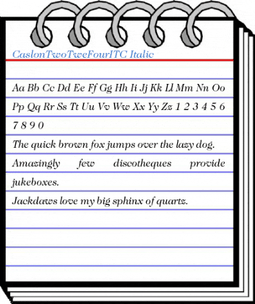CaslonTwoTweFourITC Italic Font