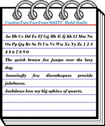 CaslonTwoTweFourMdITC Bold Italic Font