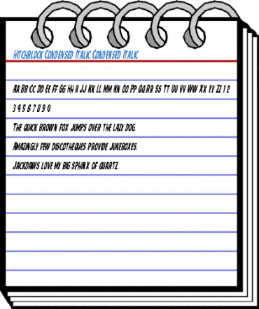 Hitchblock Condensed Italic Condensed Italic Font