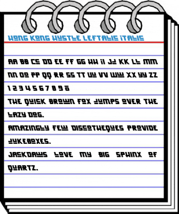 Hong Kong Hustle Leftalic Italic Font