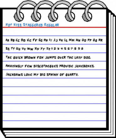 Hot Kiss Staggered Regular Font