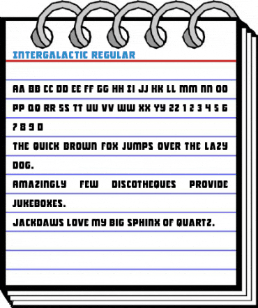 Intergalactic Regular Font