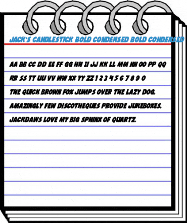 Jack's Candlestick Bold Condensed Bold Condensed Font