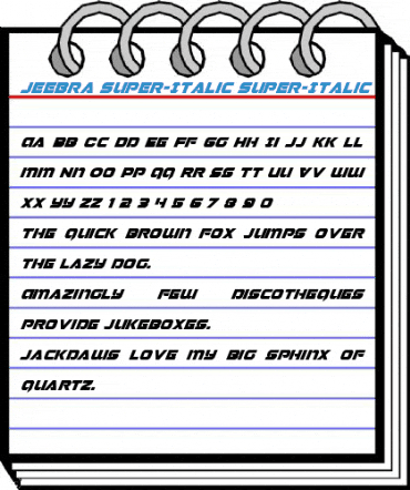 Jeebra Super-Italic Super-Italic Font