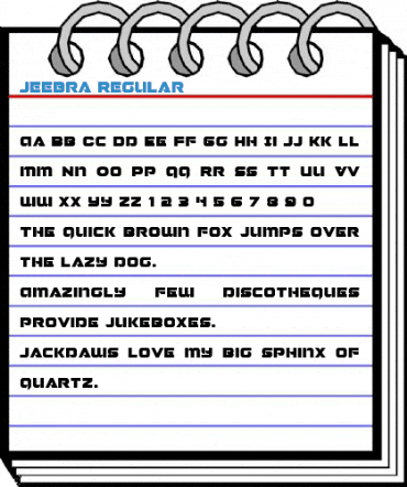 Jeebra Regular Font