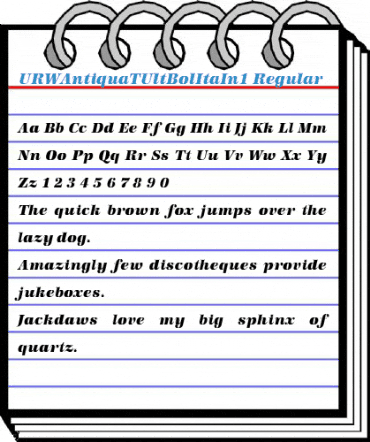 URWAntiquaTUltBolItaIn1 Regular Font