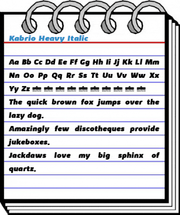 Kabrio Heavy Italic Font