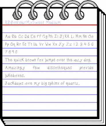 KBBonjourMySweet Medium Font