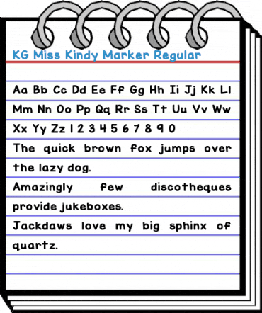 KG Miss Kindy Marker Regular Font