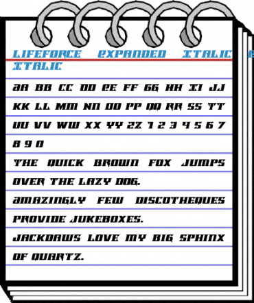 Lifeforce Expanded Italic Expanded Italic Font