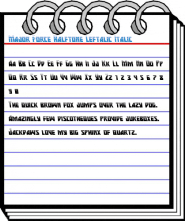 Major Force Halftone Leftalic Italic Font