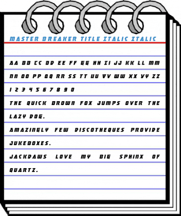 Master Breaker Title Italic Italic Font