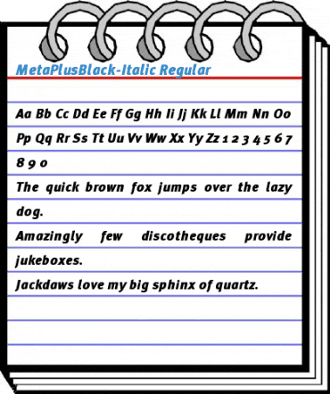 MetaPlusBlack-Italic Regular Font