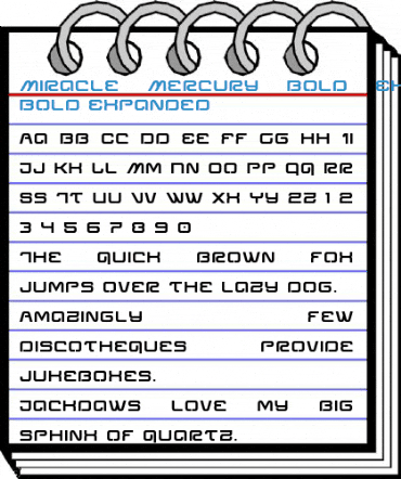 Miracle Mercury Bold Expanded Bold Expanded Font