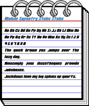 Mobile Infantry Italic Italic Font