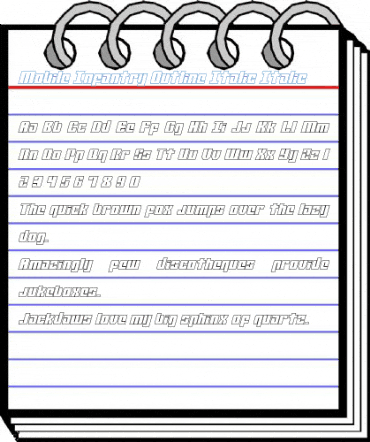 Mobile Infantry Outline Italic Italic Font