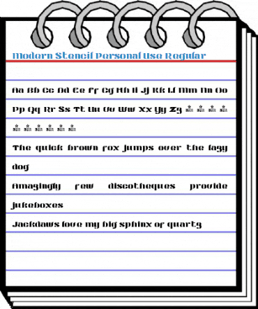 Modern Stencil Personal Use Regular Font