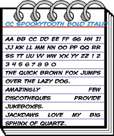 CC Spookytooth Bold Italic Font