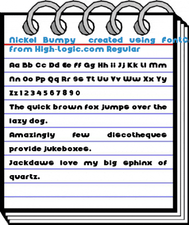 Nickel Bumpy created using FontCreator 6.5 from High-Logic.com Regular Font