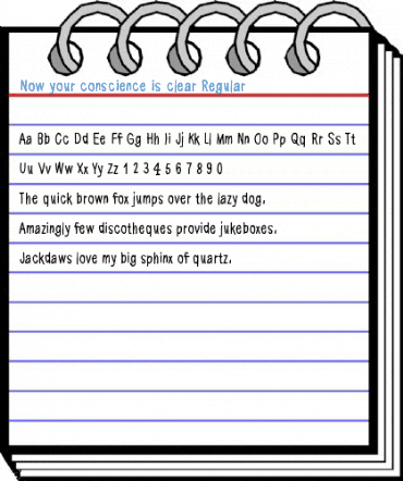 Now your conscience is clear Font