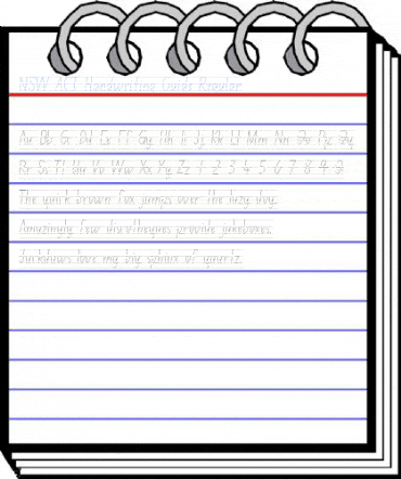 NSW ACT Handwriting Guide Regular Font