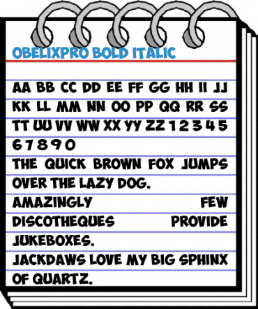 ObelixPro Bold Italic Font