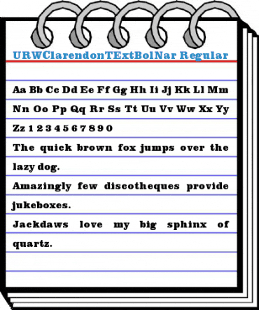 URWClarendonTExtBolNar Regular Font