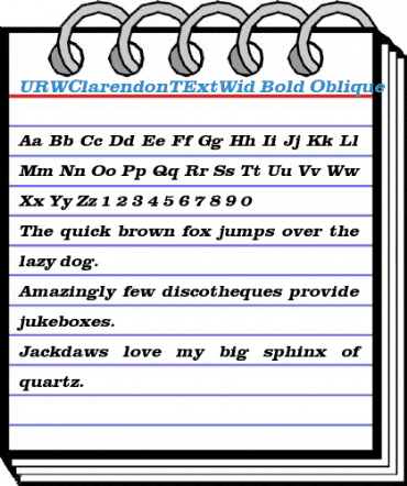 URWClarendonTExtWid Font