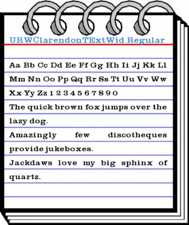 URWClarendonTExtWid Regular Font