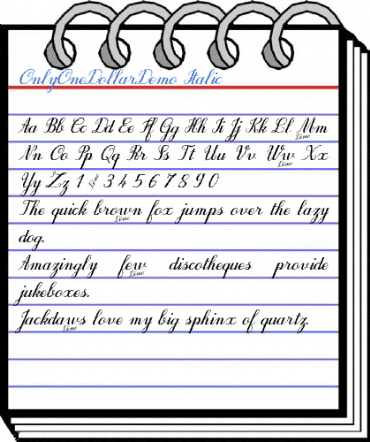 OnlyOneDollarDemo Italic Font