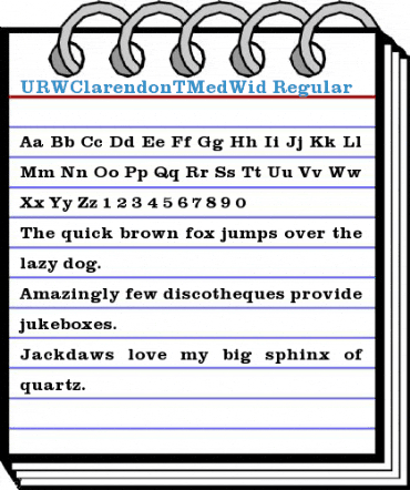 URWClarendonTMedWid Font