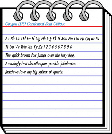 Oregon LDO Condensed Bold Oblique Font