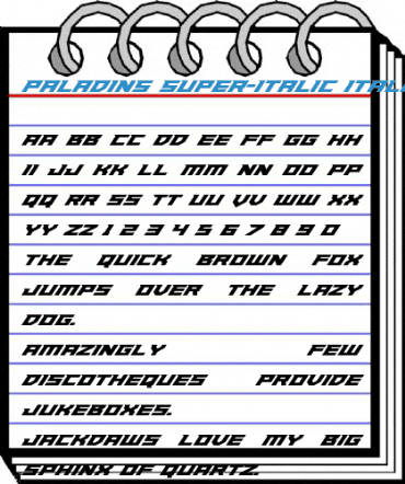 Paladins Super-Italic Italic Font
