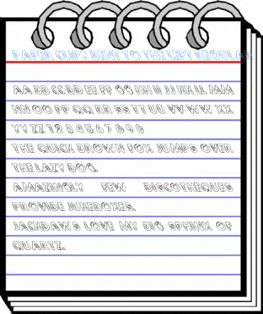 Paper Clips Bent to the Left Regular Font