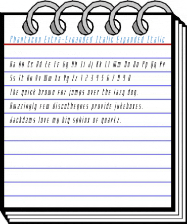 Phantacon Extra-Expanded Italic Font
