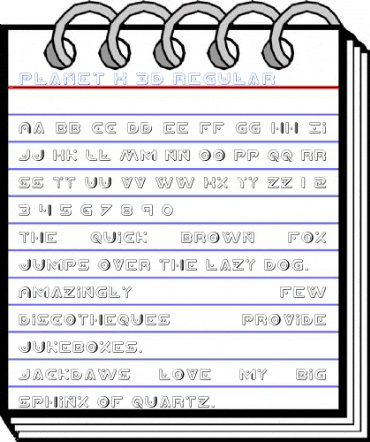Planet X 3D Regular Font