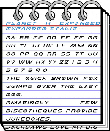 Planet X Expanded Italic Expanded Italic Font