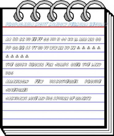 PROPAGANDA SIGHT SHADOW PERSONA Regular Font