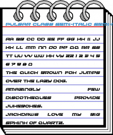 Pulsar Class Semi-Italic Semi-Italic Font