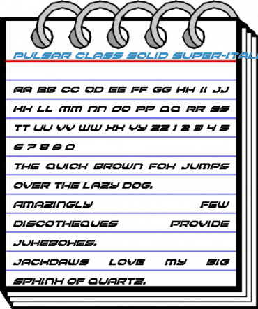 Pulsar Class Solid Super-Italic Italic Font