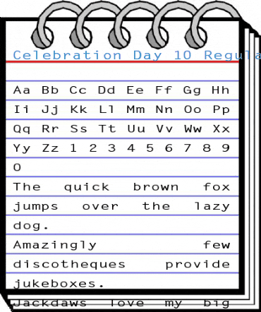 Celebration Day 10 Regular Font