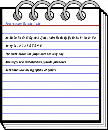 Quarrystone Rotalic Italic Font
