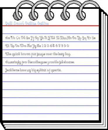 Quill Sword Outline Outline Font