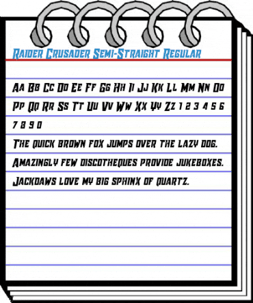 Raider Crusader Semi-Straight Regular Font