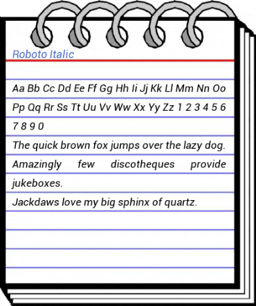 Roboto Italic Font