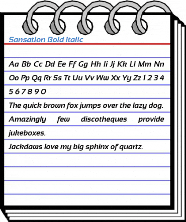 Sansation Bold Italic Font