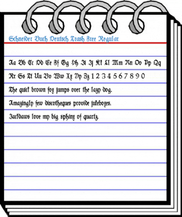 Schneider Buch Deutsch Trash Free Regular Font